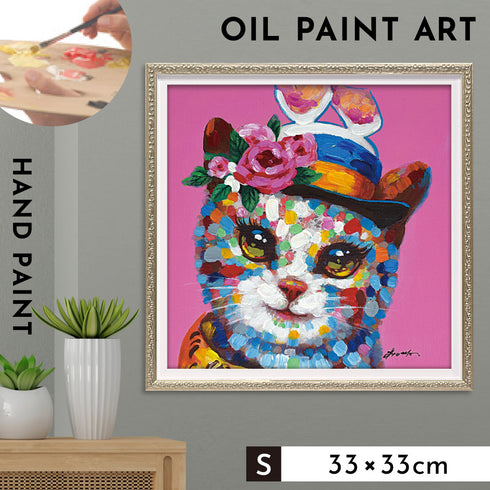 オイルペイントアート フェアレディキャット 33×33cm.|m2